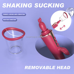 Vibrator Dildo <span class=keywords><strong>3</strong></span> in 1 Stimulasi Titik G Klitoris untuk Wanita, dengan Gerakan Mulut Realistis dan Getaran Rabbit - Product Image 1