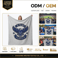 Couverture polaire personnalisée avec logo, douce comme un sweat-shirt, en coton, impression par sublimation, personnalisation 3D