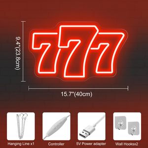 Enseignes néon 777 – Décoration murale pour sororité grecque, cadeaux pour femmes, accessoires de remise de diplôme rose et vert, lumières néon pour la maison - Product Image 3