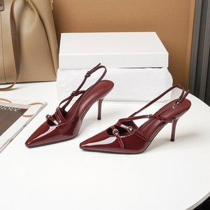 <span class=keywords><strong>Miu</strong></span> <span class=keywords><strong>รองเท้า</strong></span>แตะส้นสูงทรงสูงสำหรับผู้หญิง, 2024ส้นสูงแบบฝรั่งเศสใหม่สำหรับฤดูใบไม้ร่วงฤดูหนาว - Product Image 3