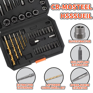 48 pezzi in acciaio ad alta velocità con rivestimento in titanio punta da trapano a mano sinistra fresata con perno rotto Set estrattore di bulloni danneggiati - Product Image 2