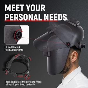 Casque de soudage industriel 733P avec écran 110*90cm, lentille frontale rabattable, en matériau PP, type porté sur la tête, protection faciale, direct usine - Product Image 6