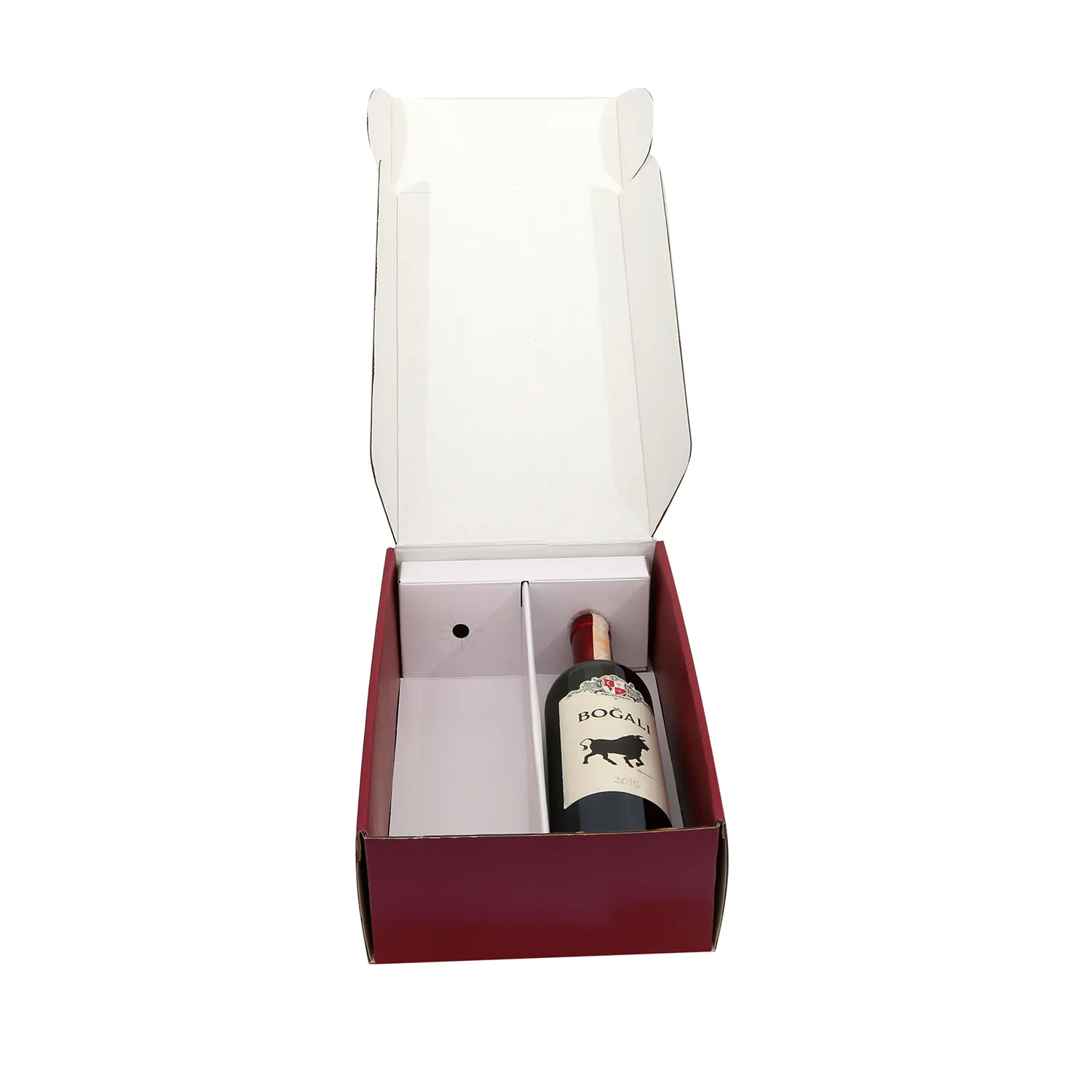 Bergelombang Dua Botol Anggur Merah Kotak Pengiriman Sampanye Mailer Kasus Semangat Wiski Gin Tonic Vodka Brandy Mailer Pengiriman Karton