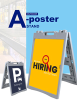 Rak Display A-Frame Portabel untuk Iklan Kustom, Ukuran 22x30 Inci, Dua Sisi, untuk Tanda Trotoar Luar Ruangan