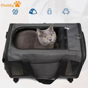 Meilleures fournitures : Sac de transport pliable et respirant pour animaux de compagnie, grande capacité, avec roulettes détachables, idéal pour les voyages - Product Image 3