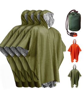 Poncho d'urgence personnalisé avec logo, doublure en mylar pour kit de survie, sécurité en plein air, imperméable, <span class=keywords><strong>isolation</strong></span> <span class=keywords><strong>thermique</strong></span> - Product Image 1