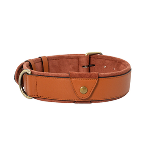 PURESPET <span class=keywords><strong>Collar</strong></span> de perro de cuero genuino ancho con patrón sólido personalizable con cintas ajustables para razas grandes - Product Image 2