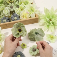 Fleurs artificielles en soie 3D haute simulation, style Mori, tons verts, inspiration forêt, couleur et taille personnalisables, Dusk Charm
