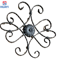 Panel Decorativo de Hierro Forjado, Diseño Floral Metálico Hecho a Mano, Componente de Hierro Antiguo Resistente al Óxido