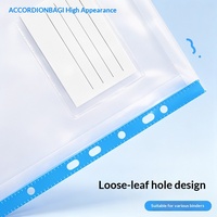 Pochette de classement A4 transparente à feuilles mobiles pour étudiants, sac de rangement multifonctionnel épaissi avec bouton-pression pour documents