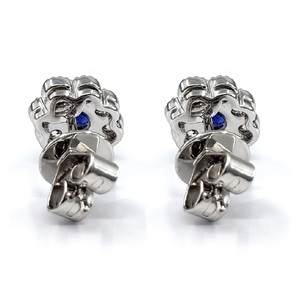 Boucles d'oreilles clous pour femme en or blanc massif 18 carats de Hong Kong, saphir bleu serti griffe, idéales pour fêtes, mariages, fiançailles, cadeau d'anniversaire - Product Image 3