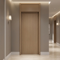 Porte d'entrée en MDF laminé PVC avec design en bois