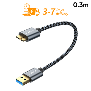 Ready to Ship SUNGUY 0.3m <b>USB</b> Data <b>Cable</b> Flexible Fast Charging <b>Cable</b> Braid Material cavo di ricarica <b>cable</b> de carga - Product Image 1