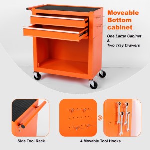 Caja de Herramientas Rodante 2 en 1 con 8 Cajones, Directo de Fábrica, Carro de Herramientas Metálico Desmontable con Ganchos Laterales para Garaje, Taller de Reparaciones - Product Image 3
