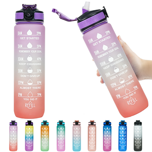 Lot de 3 Bouteilles d'Eau en <span class=keywords><strong>Plastique</strong></span> pour Gymnastique, Sans BPA, Portables, avec Marqueurs de Temps - Vente en Gros - Product Image 5