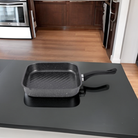 Poêle en acier au carbone antiadhésive nutritive maison petit déjeuner oeuf carré poêle à frire cuisson écologique