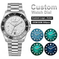 Montre de plongée professionnelle personnalisée avec logo, mouvement 8215, lunette en aluminium, cadran en pierre de météorite, 10 ATM, vente en gros