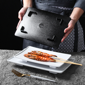 Platos Rectangulares <span class=keywords><strong>de</strong></span> <span class=keywords><strong>Melamina</strong></span> para Servir, Platos Comerciales para Sushi, Diseño <span class=keywords><strong>de</strong></span> Roca, <span class=keywords><strong>Vajilla</strong></span> <span class=keywords><strong>de</strong></span> <span class=keywords><strong>Melamina</strong></span> para Restaurante <span class=keywords><strong>de</strong></span> Hot Pot y Barbacoa, Venta al por Mayor - Product Image 3