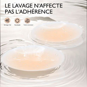 Couvre-tétons ultra-fins réutilisables avec trou, pastilles adhésives en silicone pour les seins, finition mate invisible. - Product Image 1