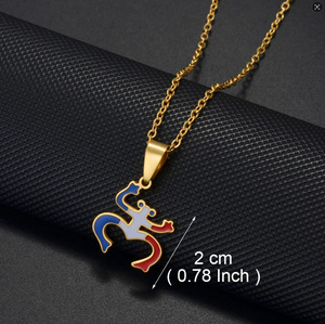 Collar de Acero Inoxidable Chapado en Oro con Mapa de Puerto Rico, Bandera, Coquí, Rana e Hibisco, Colgante para Mujer y Hombre, Joyería de Moda - Product Image 3