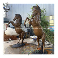 Sculpture de cheval d'élevage en bronze antique de taille réelle carrée extérieure à bas prix