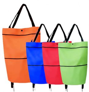 Carritos de Supermercado Plegables Ligeros de Nuevo Estilo, Carritos de Compras Reutilizables con Ruedas - Product Image 1