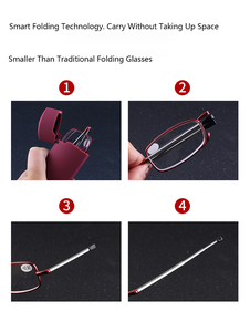 Mini Metal Folding <strong>Reading</strong> <strong>Glasses</strong> Small Round Square Portable Foldable Blue Light Blocking Folding <strong>Reading</strong> <strong>Glasses</strong> With Case - Product Image 3