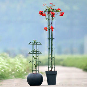 Treillis de jardin en fer forgé, support de plantes sur pied en forme de parapluie rond, facile à assembler, petite taille - Product Image 5