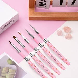 Pinceaux à liner pour nail art, ultra fins, rose, 7/9/11/15/20 mm, personnalisés, synthétiques/en poils de Kolinsky, <span class=keywords><strong>extra</strong></span> fins, pour nail art - Product Image 2