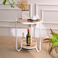 Table basse décorative INNOVA de style européen moderne en bois blanc et métal, facile à assembler, pour la maison, salon, meubles d'appoint