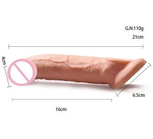 ソフトペニス拡大袖コックリング遅延射精強く拡大エクステンダーディックカバー大人の男性用おもちゃ - Product Image 3