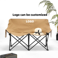 Ensemble de chaises de jardin pliantes doubles en fer modernes et de chaises de camping portables - Meubles d'extérieur imperméables faciles à transporter pour pique-nique
