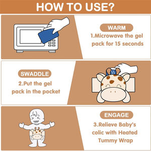 YISHUN Envoltura Térmica para Aliviar Cólicos y Gases en Bebés con Terapia de Calor/Frío, Calidez Relajante para Recién Nacidos - Product Image 6