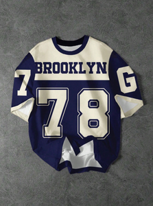 Camiseta <span class=keywords><strong>SHEIN</strong></span> Brooklyn 78 para niños, manga corta, cuello redondo, corte regular, ropa deportiva estampada, ropa para niños de otoño e invierno - Product Image 3