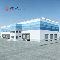 Entrepôt à structure métallique Q345B, atelier préfabriqué de distribution logistique préconçue