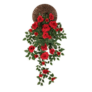 Mur de roses artificielles suspendu, guirlande de fleurs en soie plastique, plante décorative pour la maison et les mariages - Product Image 5