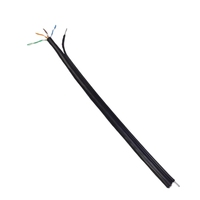 Kabel Messenger UTP Cat5e ZhongTong dengan Kawat Baja untuk Luar Ruangan 24awg Tembaga Murni CCA CCS 4 Pasang Tahan Cuaca Tahan UV Gulungan 100m