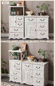 Armoire de rangement en bois massif vintage méditerranéenne, style américain, pastoral, salon, entrée, commode, meubles de maison - Product Image 5