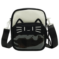 Sac à bandoulière OEM mignon pour femme, style anime japonais, avec broderie de chat de dessin animé, sac messager décontracté, sac de voyage