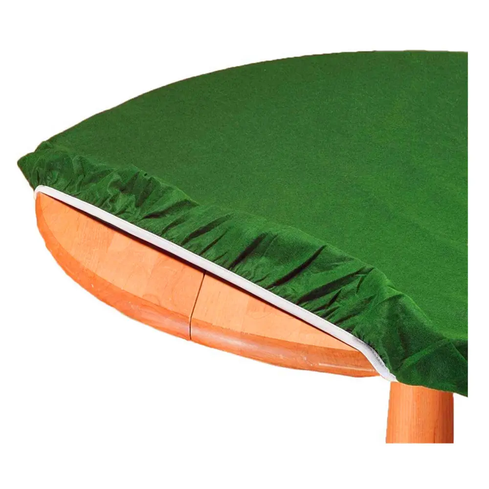 Round Elastic Edge Solid Green Felt Table Cover for Poker Puzzles Board Games Fits 36 Inch to 48 Inch Round Table