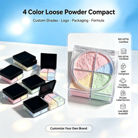 Poudre Libre Atomique Mini Format 4 Couleurs Contrôle Sébum Imperméable Portable Quad Poudre Libre Marque Privée OEM ODM
