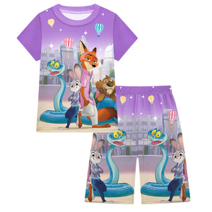 Linda Best Seller Set per Bambine Cosplay Crazy Animal City 2, Completo Due Pezzi con Maglietta a Maniche Corte e <span class=keywords><strong>Pantaloni</strong></span> Corti per Bambini - Product Image 1