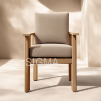 Canapé de salon en teck SIGMA Modern Leisure, vente en gros d'usine, canapé d'extérieur en teck, ensemble de loisirs en bois massif pour patio, canapé individuel