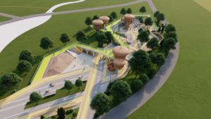 Maßgefertigte Nuss-Themen-Spielplatzausrüstung für Draußen, Großes Pilzhaus-Spielstruktur mit Spiralrutsche - Product Image 4