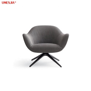 Moderno diseñador Italia sillón loco Silla de salón muebles de sala de aleación de aluminio de pies puede rotar Silla de ocio - Product Image 5
