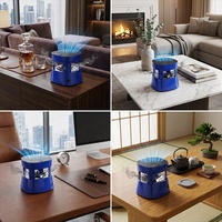 Cendrier purificateur d'air intelligent à ouverture automatique en plastique, rechargeable, anti-odeurs, anti-cendres volantes, design moderne, sans fumée, pour hôtel, bureau, cadeau