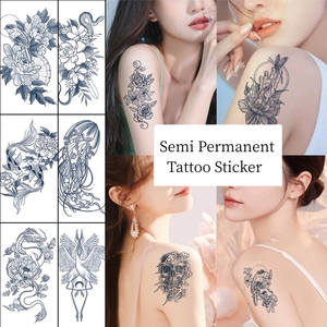 Rosa flor <span class=keywords><strong>serpiente</strong></span> duración 15 días temporal jugo de hierbas <span class=keywords><strong>tatuaje</strong></span> impermeable <span class=keywords><strong>para</strong></span> Mujeres <span class=keywords><strong>Hombres</strong></span> Semi permanente <span class=keywords><strong>tatuaje</strong></span> pegatina - Product Image 2