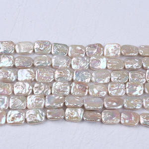 ไข่มุกเทียมน้ำจืดทรงสี่เหลี่ยมผืนผ้าแบบบาโรก สีขาว ขนาด 13-14 มม. สำหรับทำเครื่องประดับ DIY ลูกปัดแบบหลวม - Product Image 1