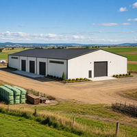 Bâtiment de stockage de machines agricoles en structure métallique préfabriquée, entrepôt d'équipements agricoles