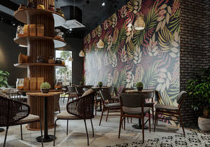 Cafetería personalizada Tienda comercial Decoración de muebles Cafetería de madera Mostrador Diseño Tienda de dulces Bar Gabinete - Product Image 3